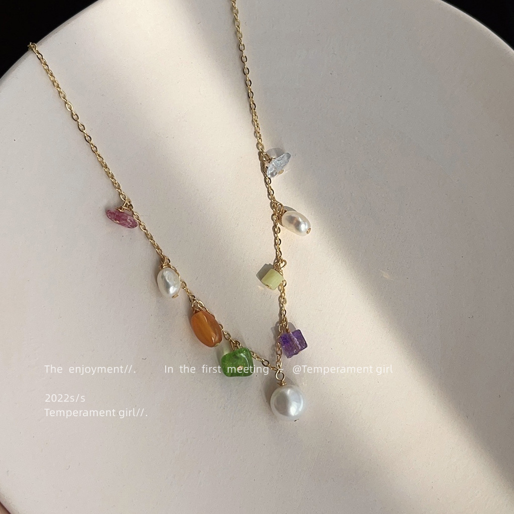 Forest style light luxury style high-end sweet summer new handmade clavicle chain temperament elegant necklace