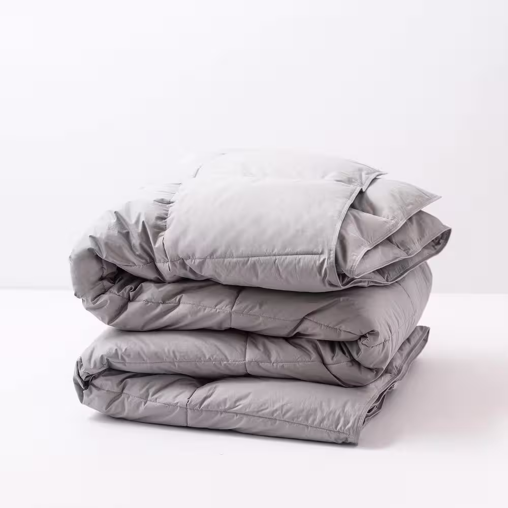 Allied Home Down-filled Cotton Twill Gray Twin Comforter