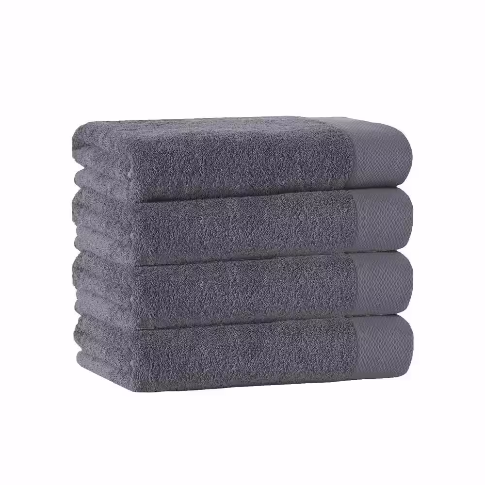 Enchante Home Signature 4 pcs Anthracite Turkish Cotton Bath Towels