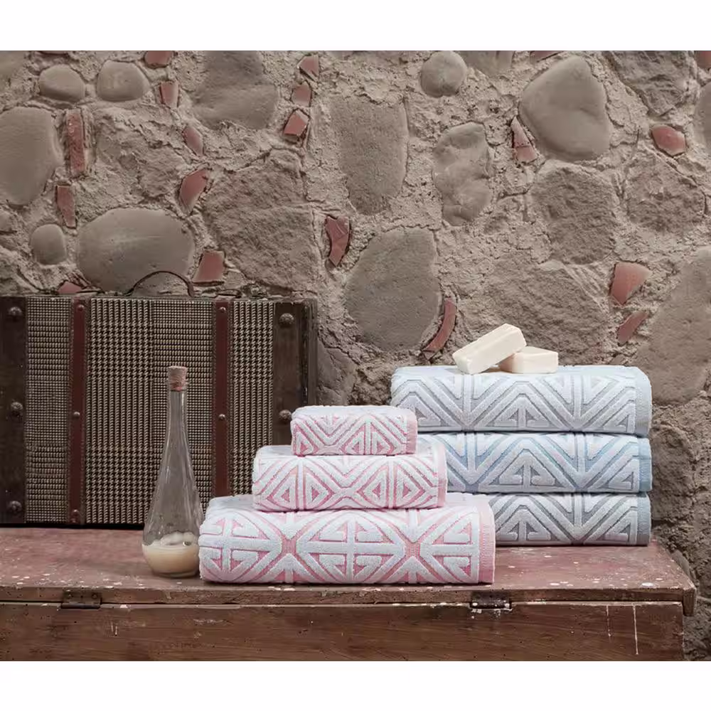 Enchante Home Glamour 8 pcs Pink Turkish Cotton Hand Towels