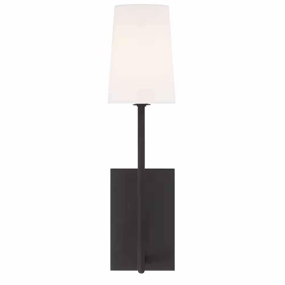 Crystorama Lena 1-Light Black Forged Sconce