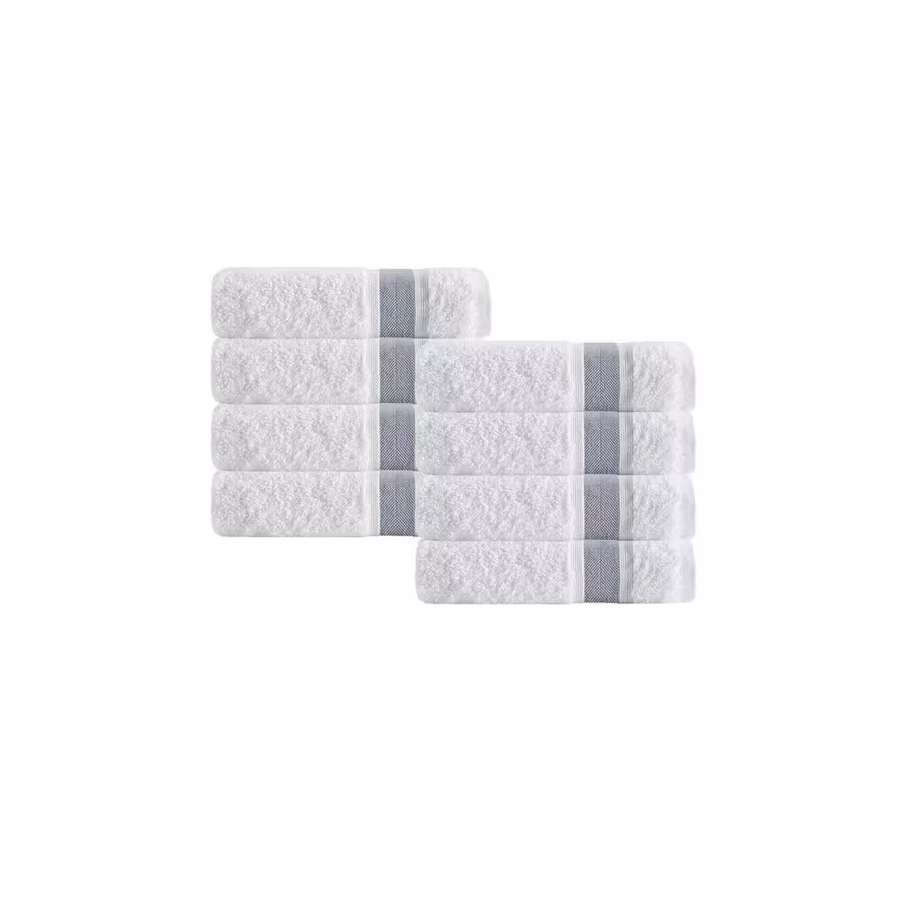 Enchante Home Unique 8 pcs Anthracite Turkish Cotton Hand Towels