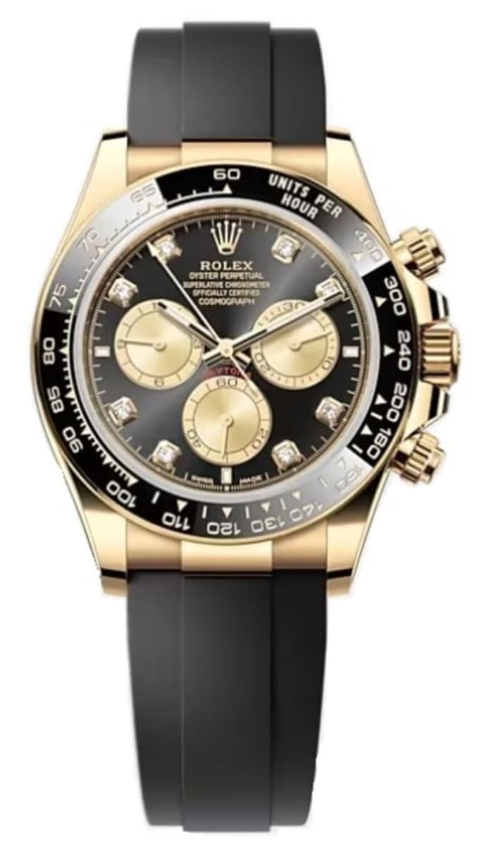 ROLEX Cosmograph Daytona Yellow Gold Black and Golden DiamondSet Dial