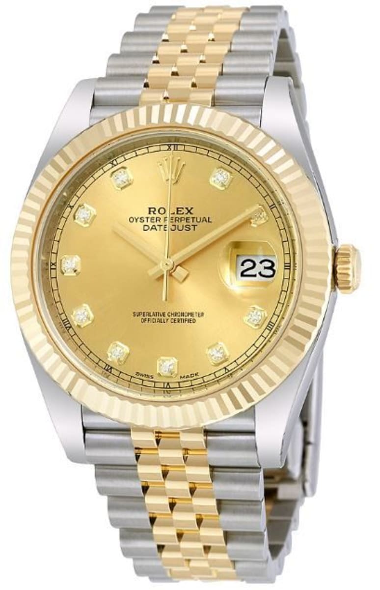 Datejust 41 Champagne Diamond Dial Men's Watch M1263330012 xwristwatch