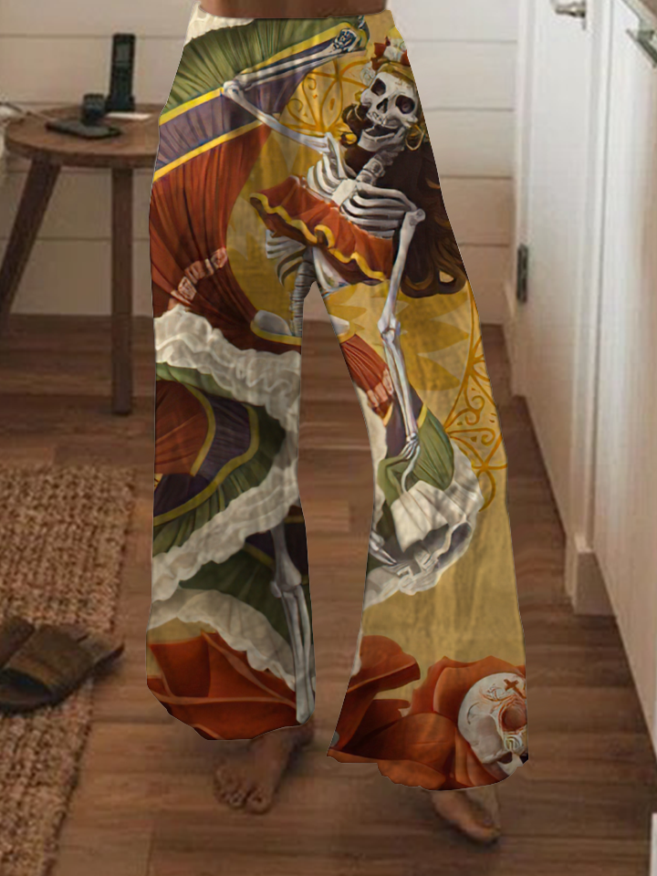 Punk Longevity Flower Skull Fashion Pants