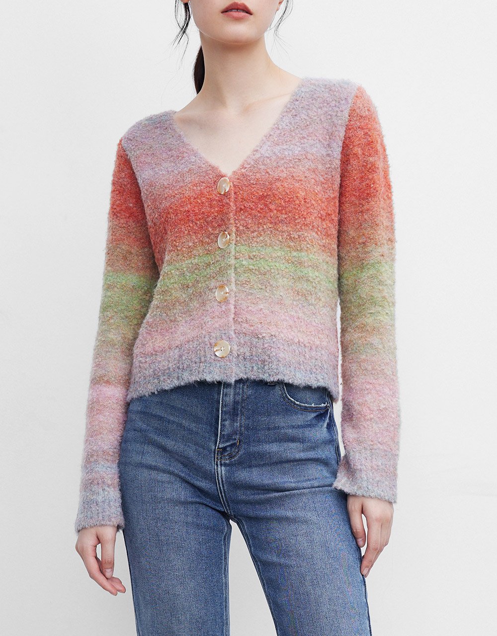 Ombre Button Up Cardigan