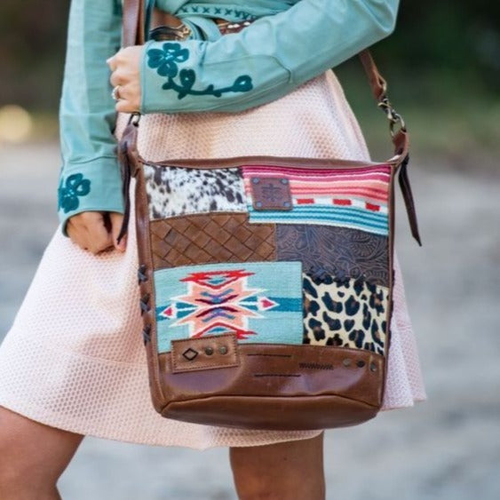 Leather Patchwork Satchel
