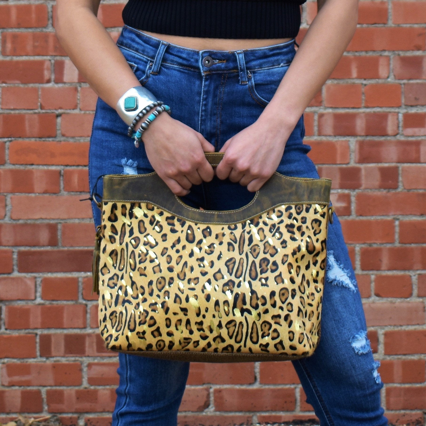 Gilded Leopard Clutch Bag