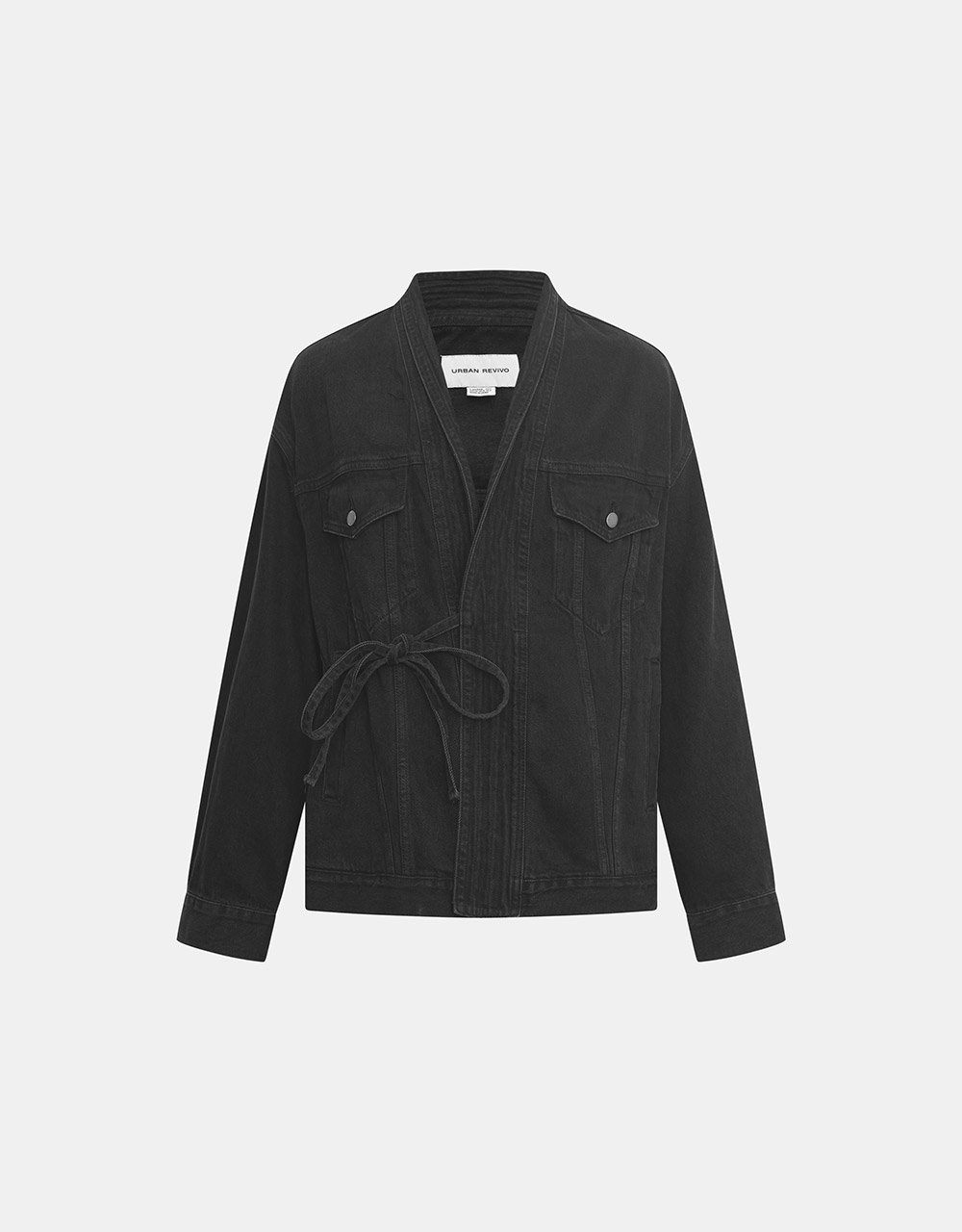 Off-Shoulder Long Sleeve Denim Jacket