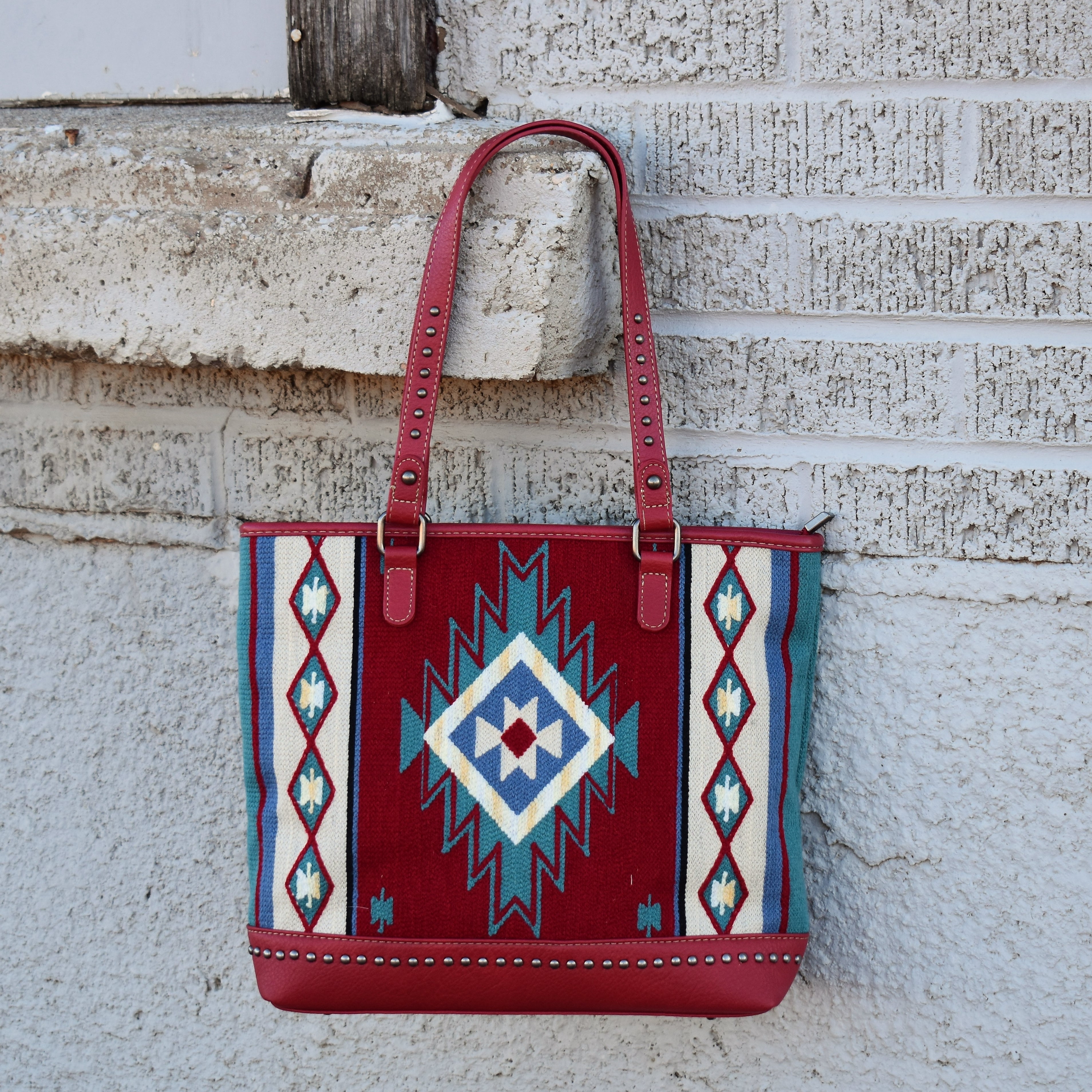 Red West Tapestry Tote Bag
