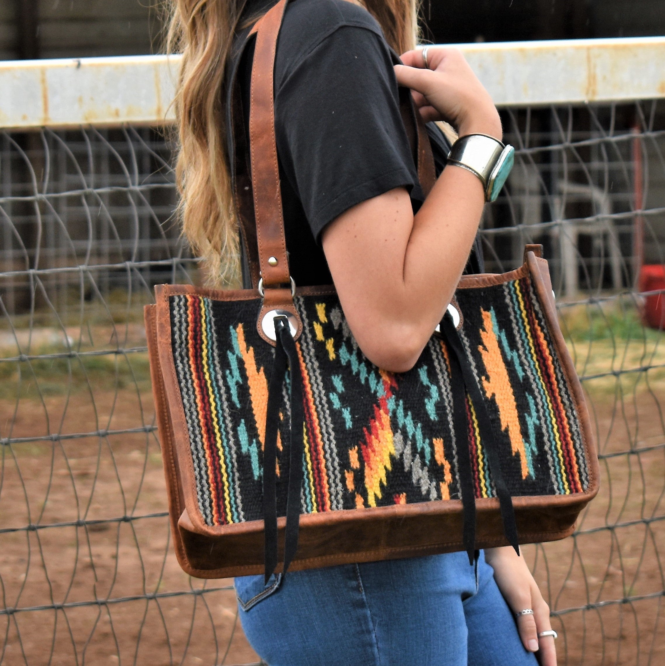 Barrel Racer Leather Tote Bag