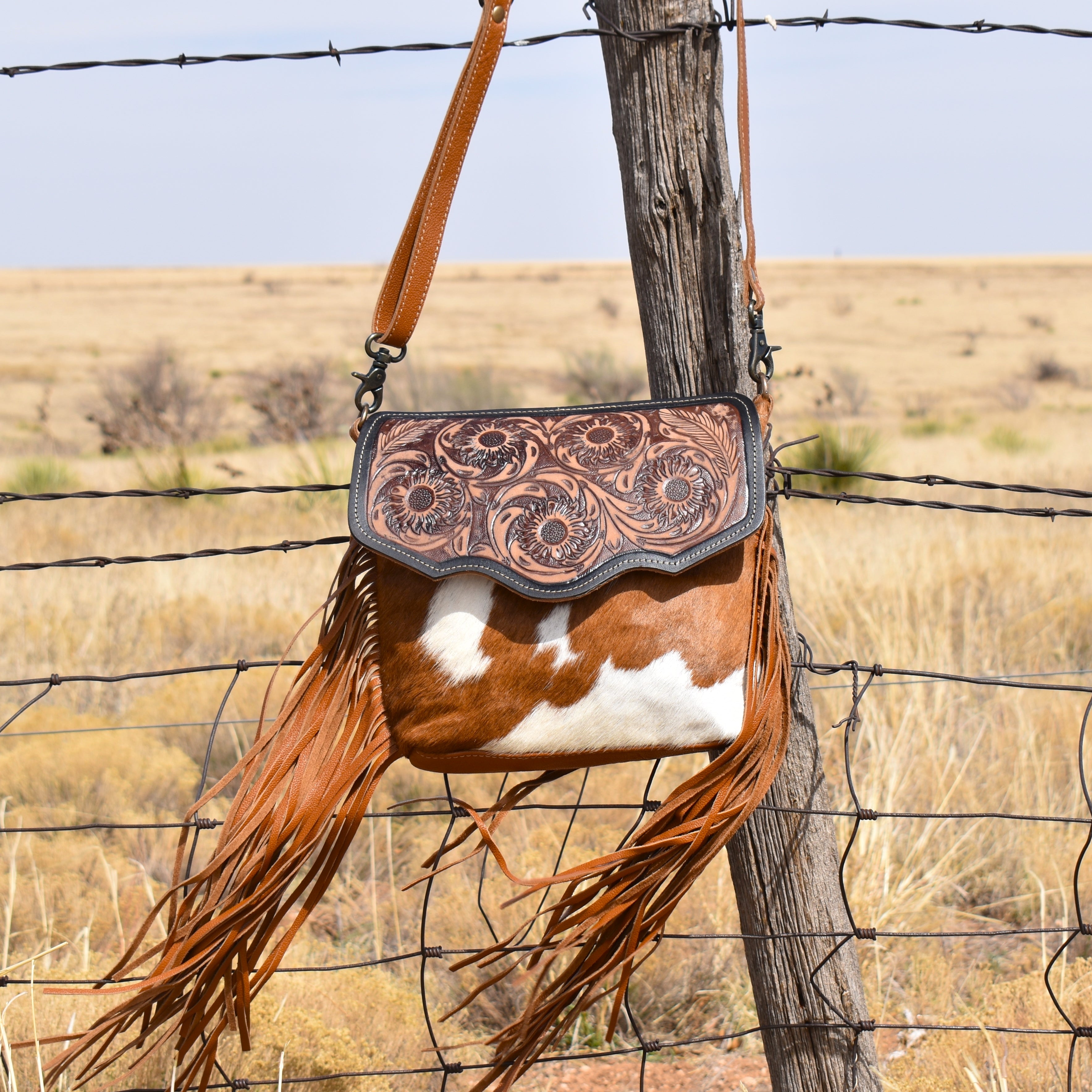 Tooling With Tan Handbag