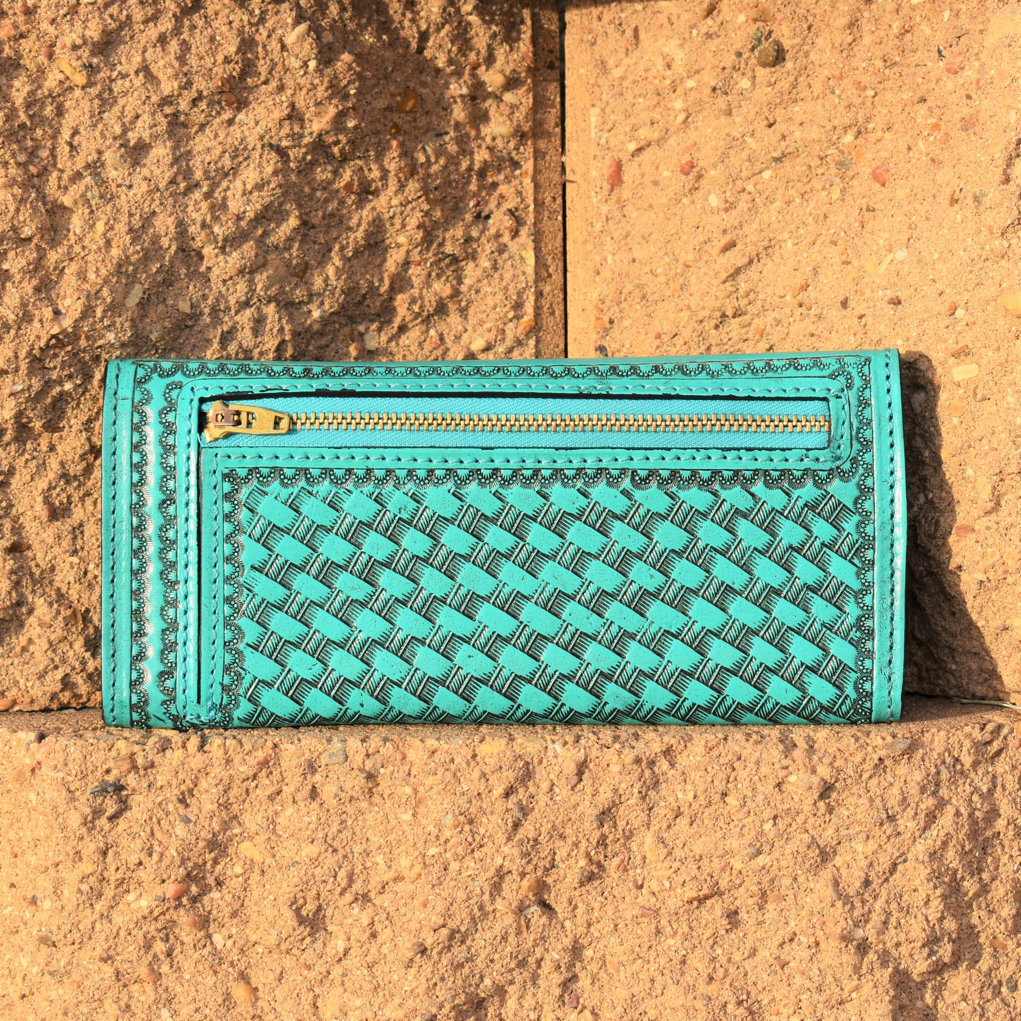 Turquoise Que Chula Leather Wallet