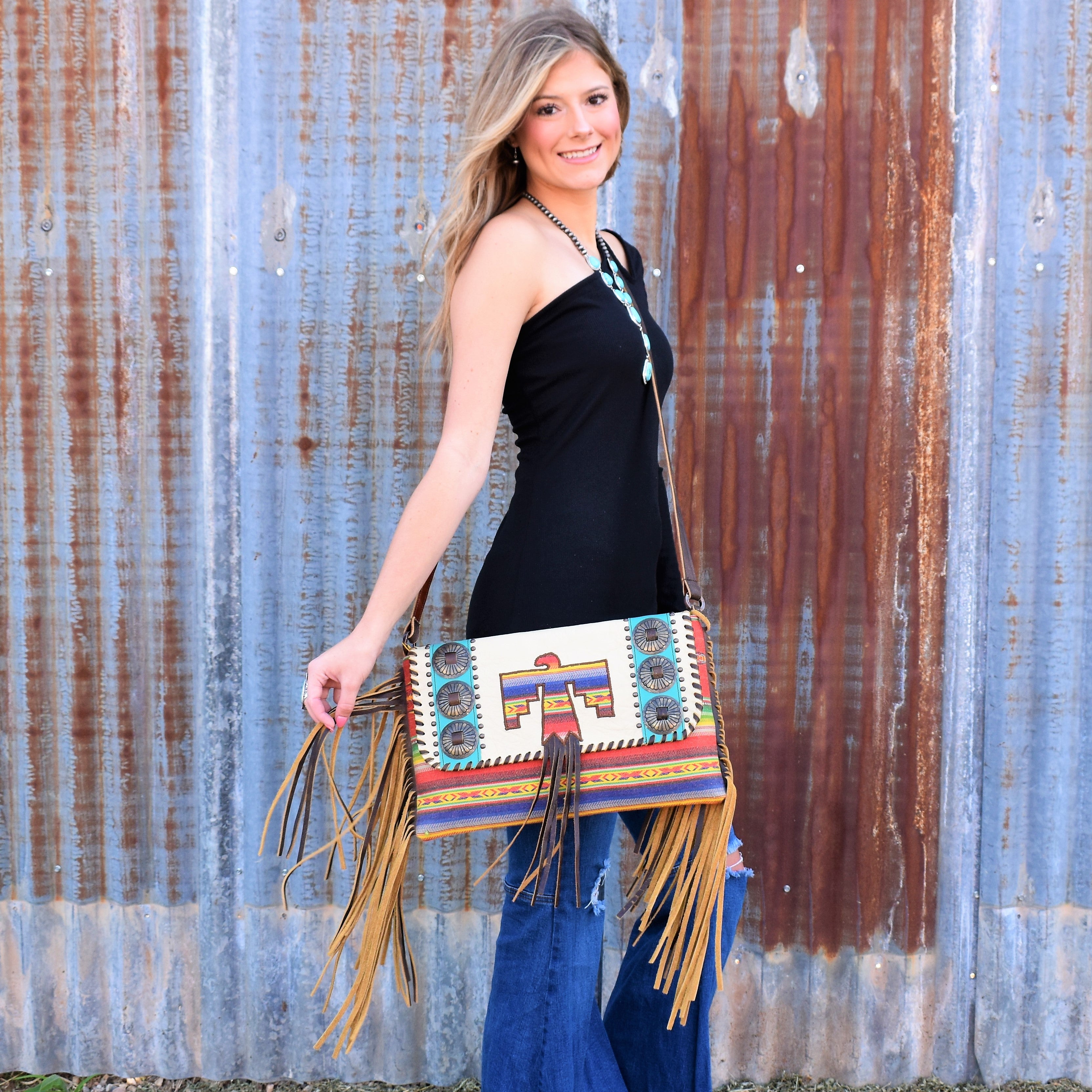 Kurtmen Thunderbird On Fire Leather bag