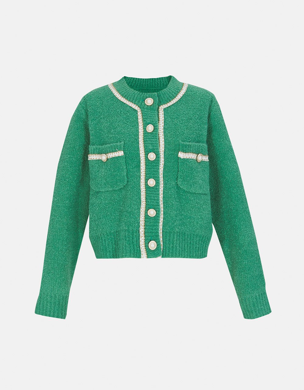 Standard Sleeve Crew Neck Knitted Cardigan (SELECT SIZES FOR PRE-ORDER)