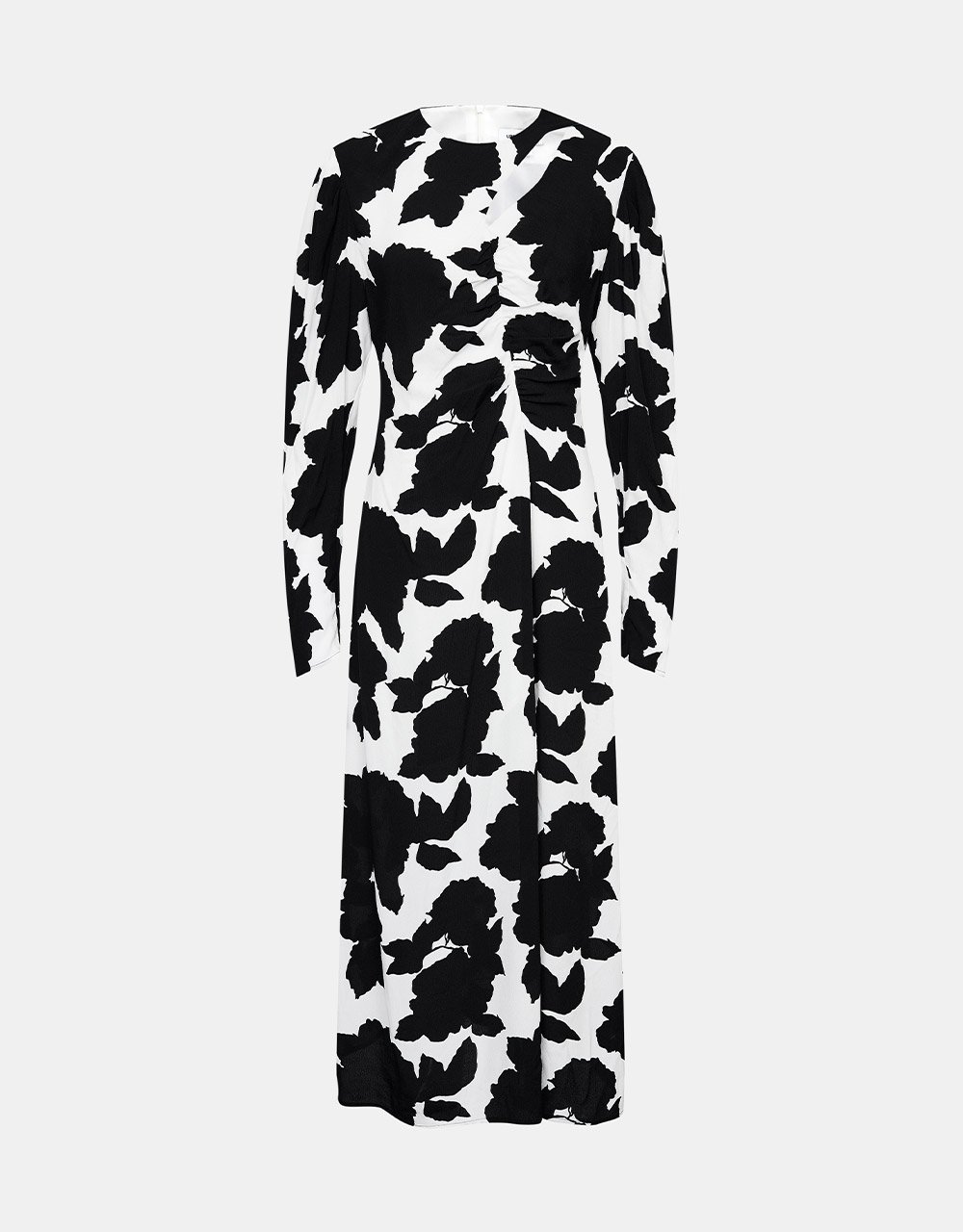 Abstract Print Cut Out Detail Midi Dress