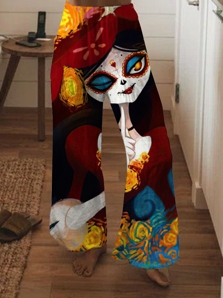 Punk Longevity Flower Skull Fashion Pants