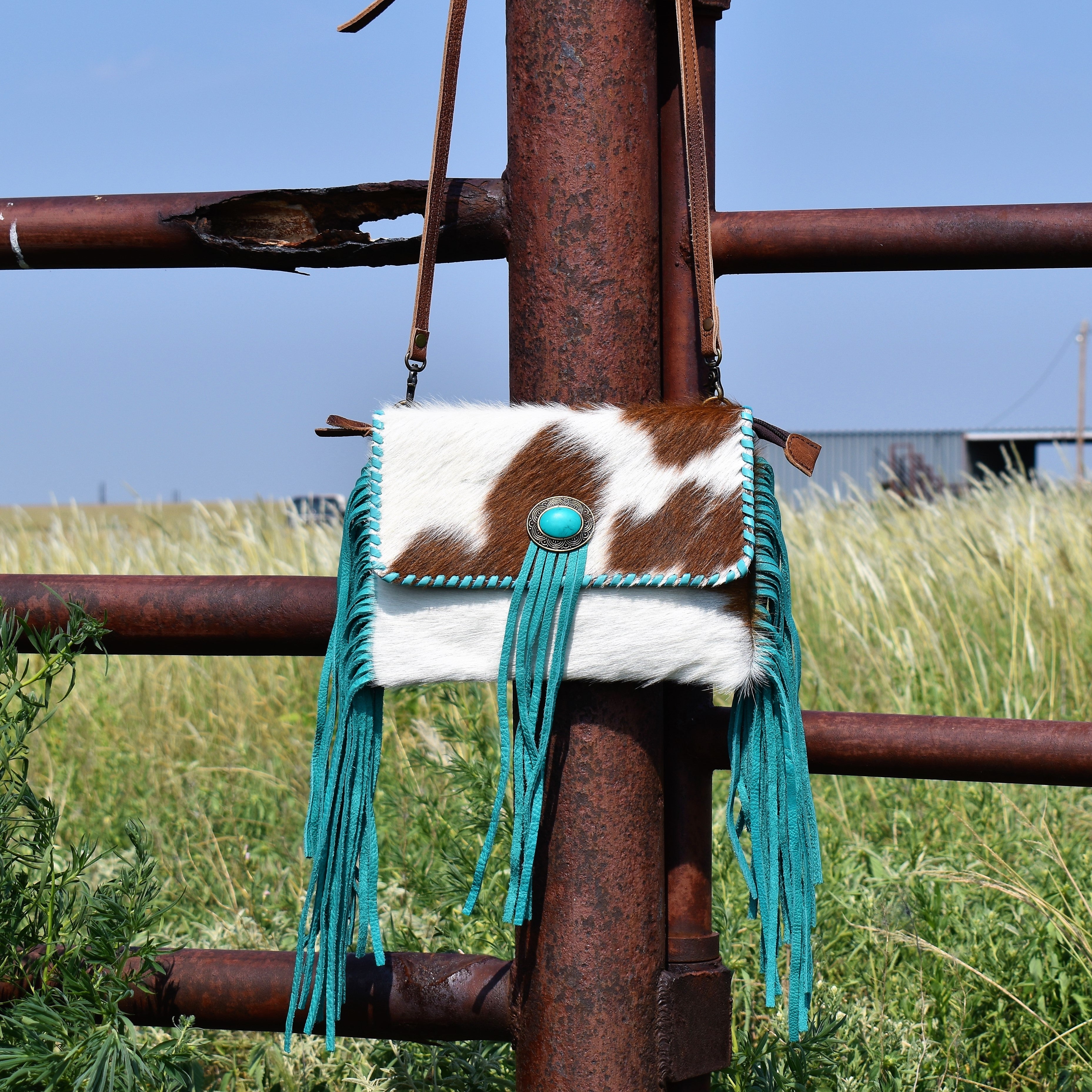 Turquoise & Steers Crossbody