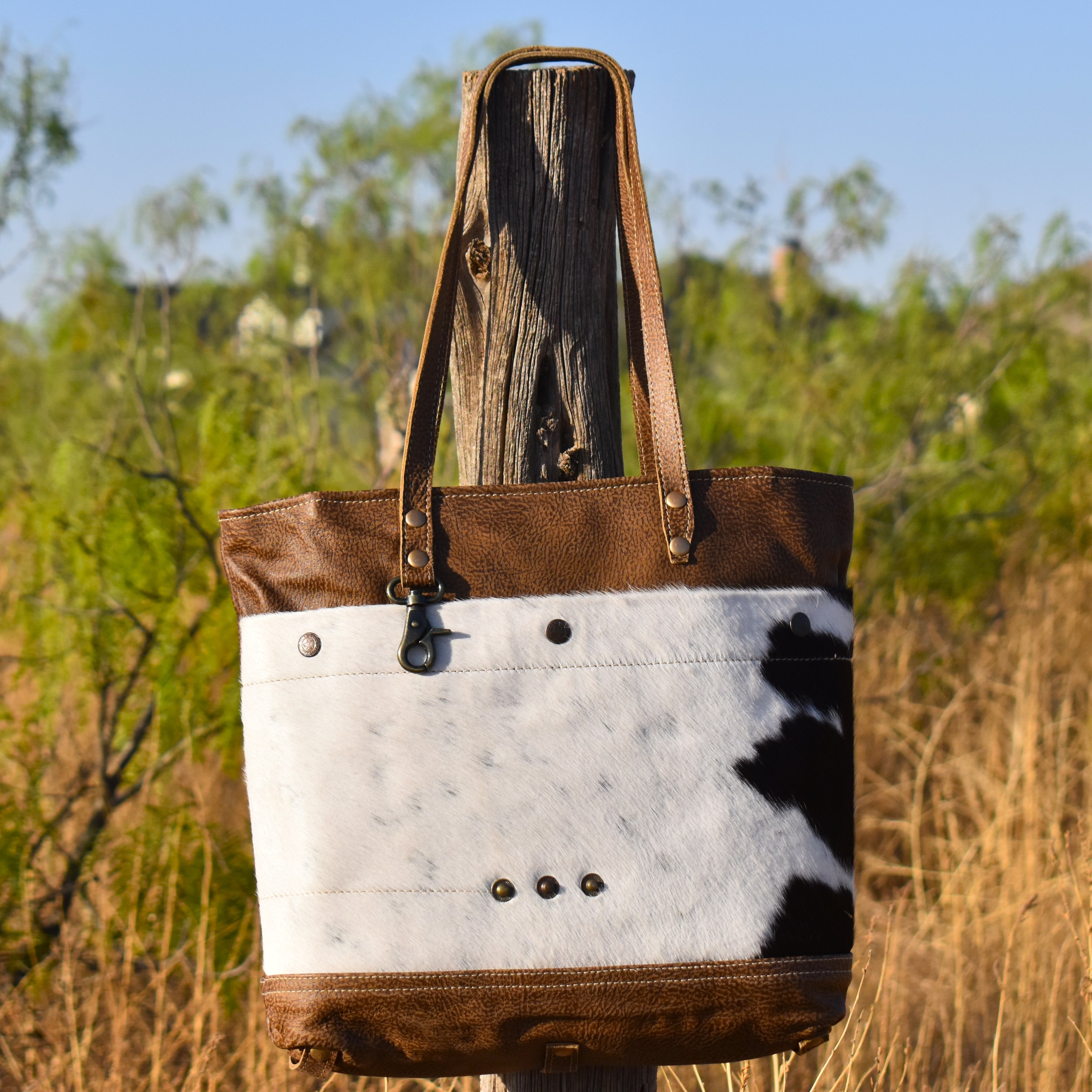 Cocoa Cow Leather Bag