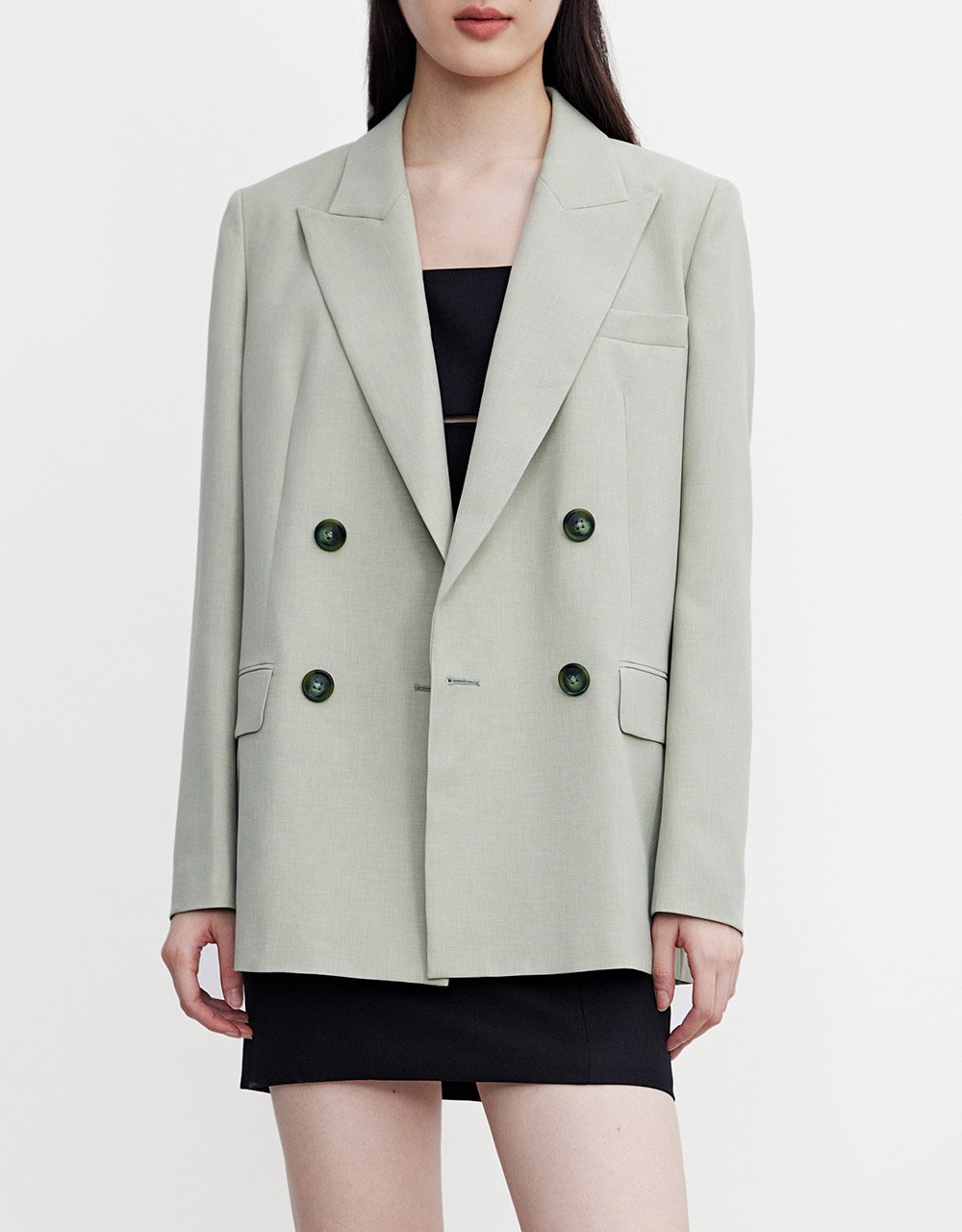 Peak Collar Double Breasted Blazer