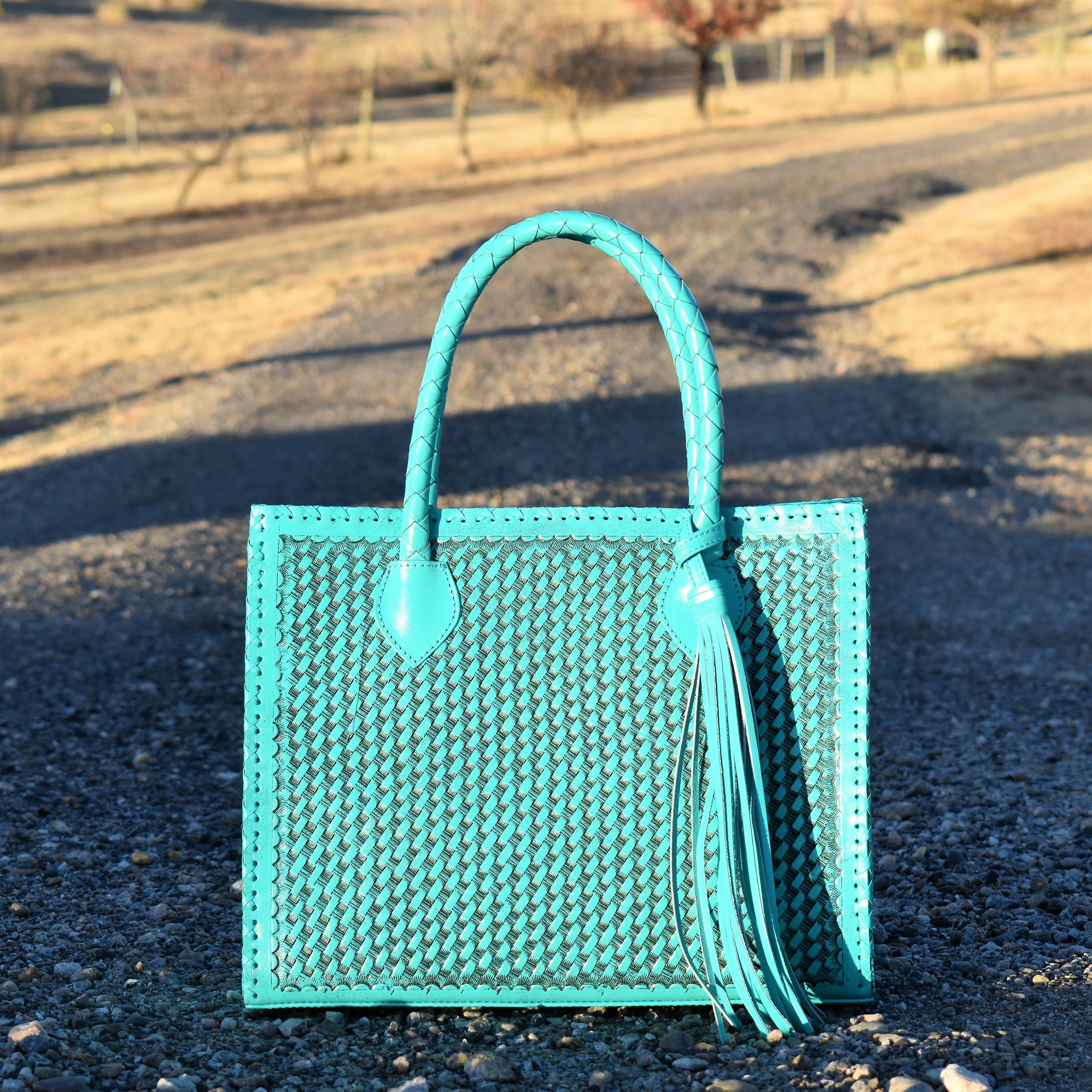 Turquoise Que Chula Leather Bag