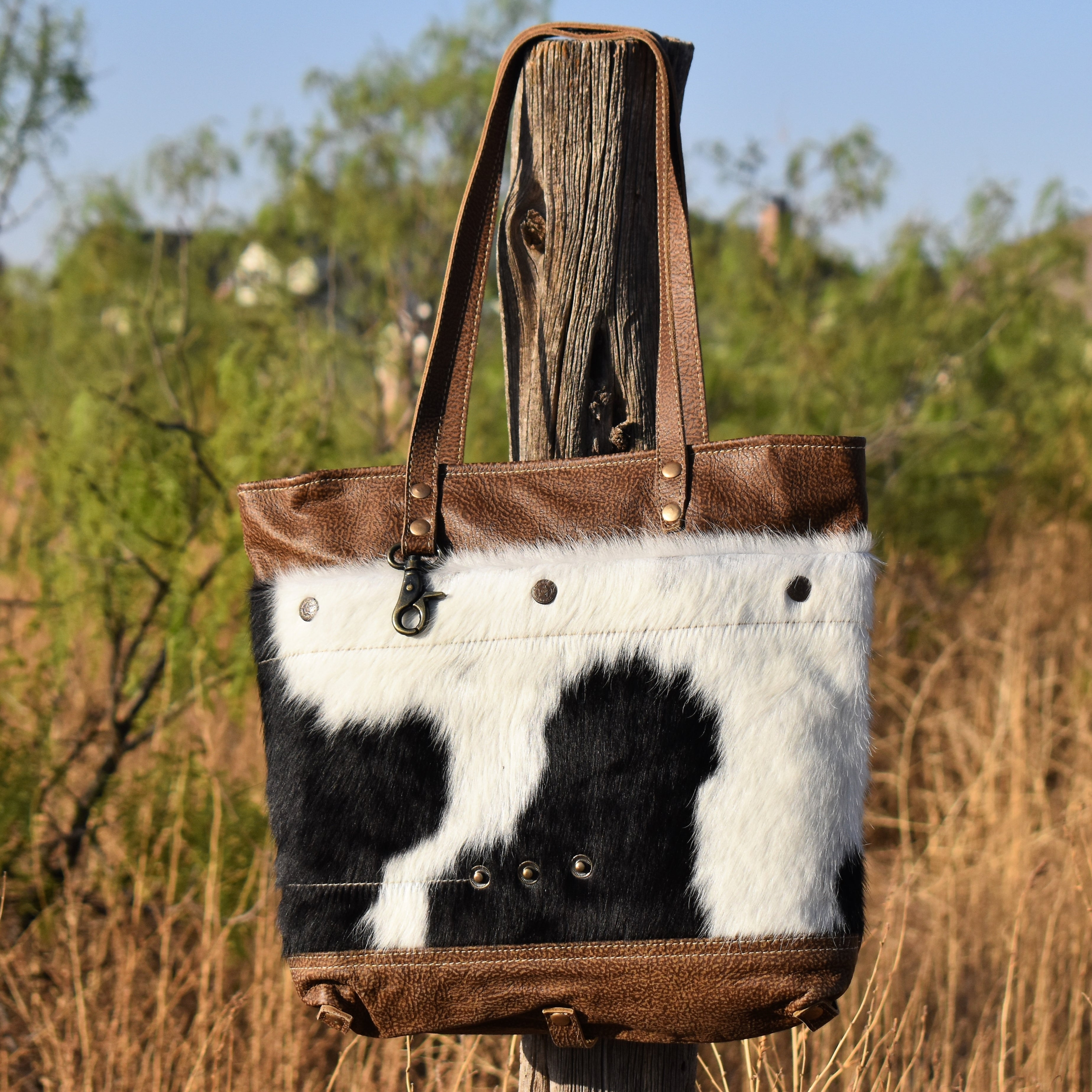 Cocoa Cow Leather Bag