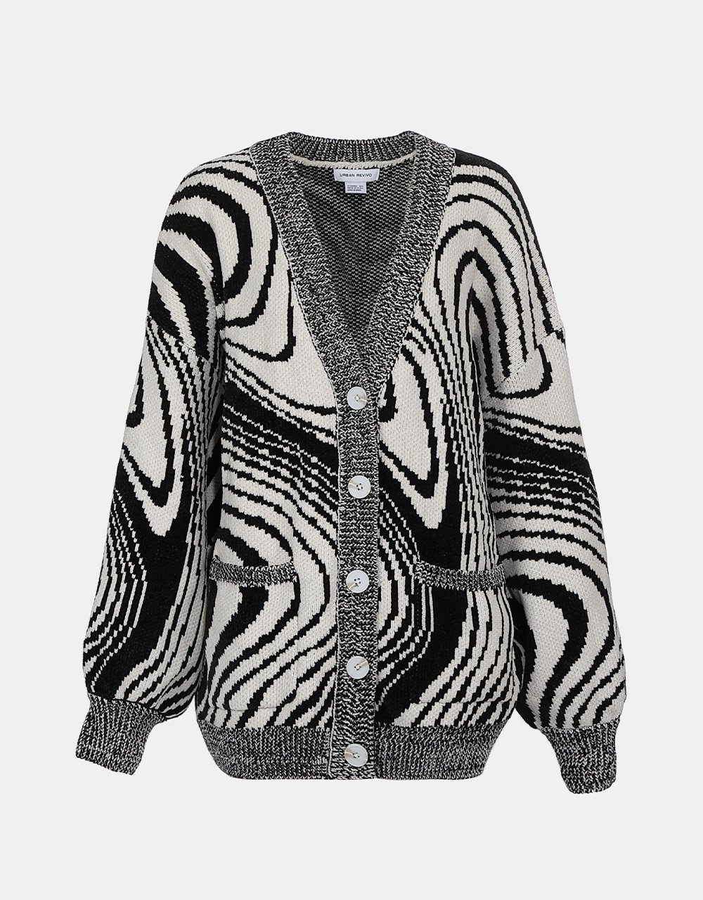 Abstract Pattern Drop Shoulder Oversized Cardigan (SELECT SIZES FOR PRE-ORDER)