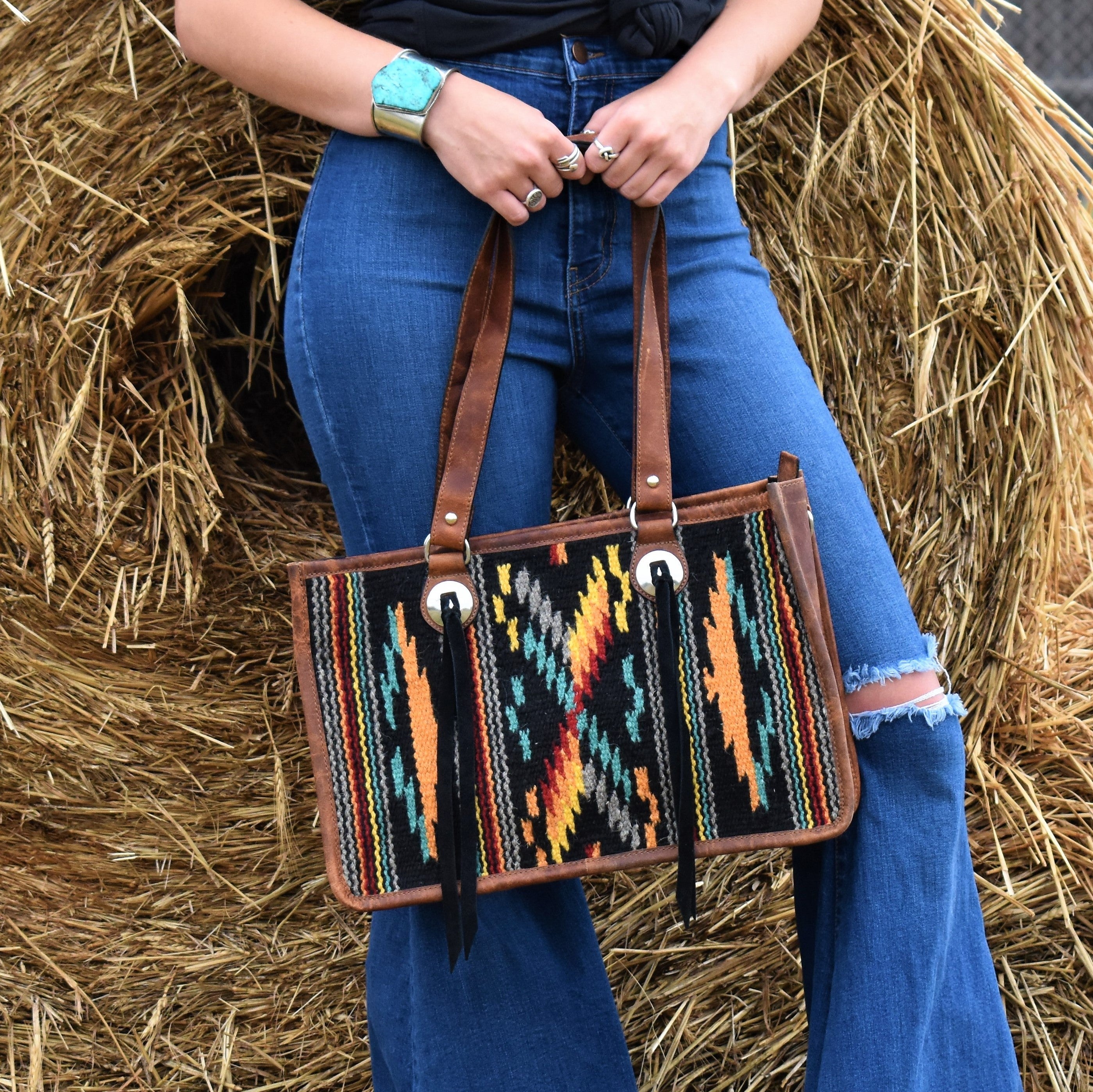 Barrel Racer Leather Tote Bag