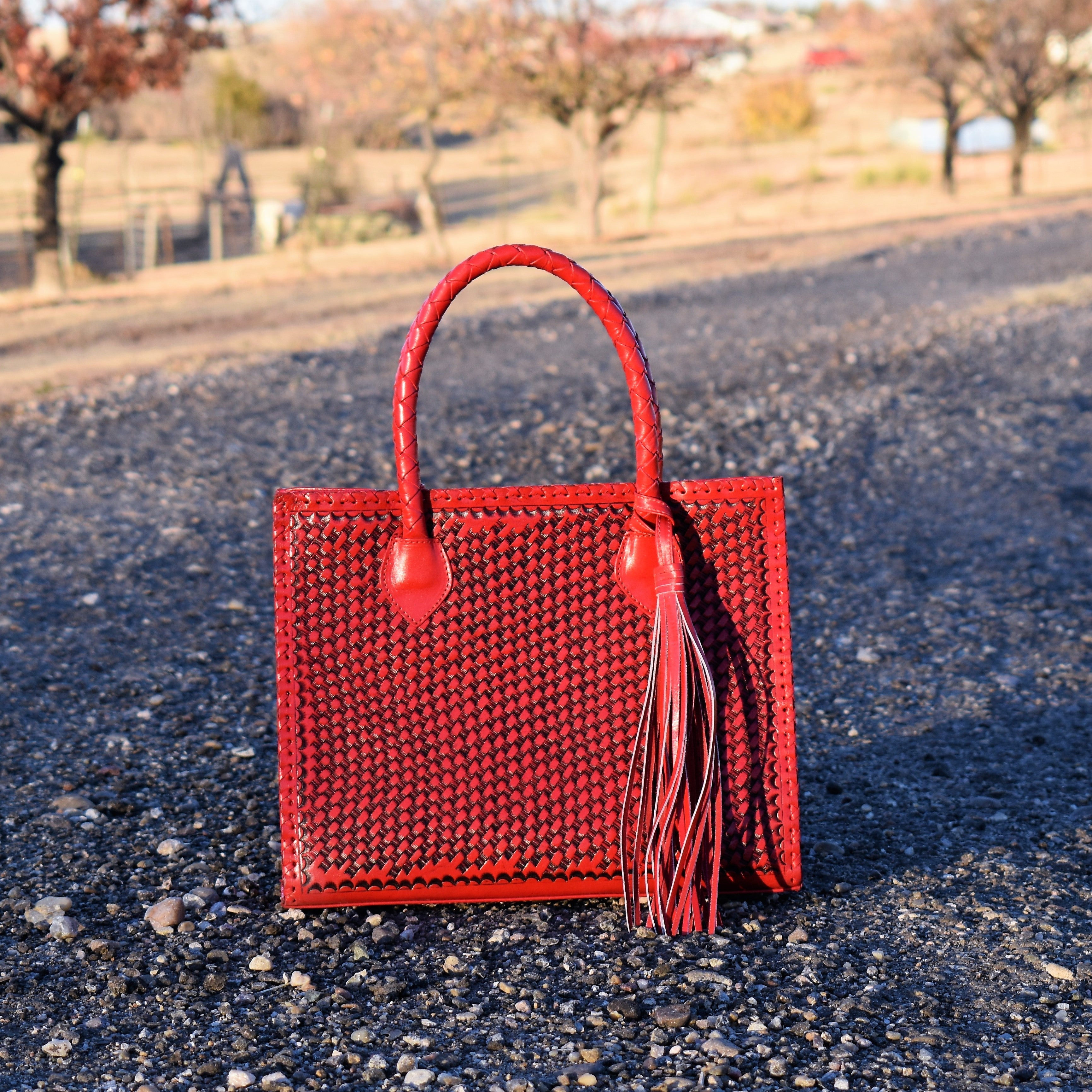 Red Que Chula Leather Bag