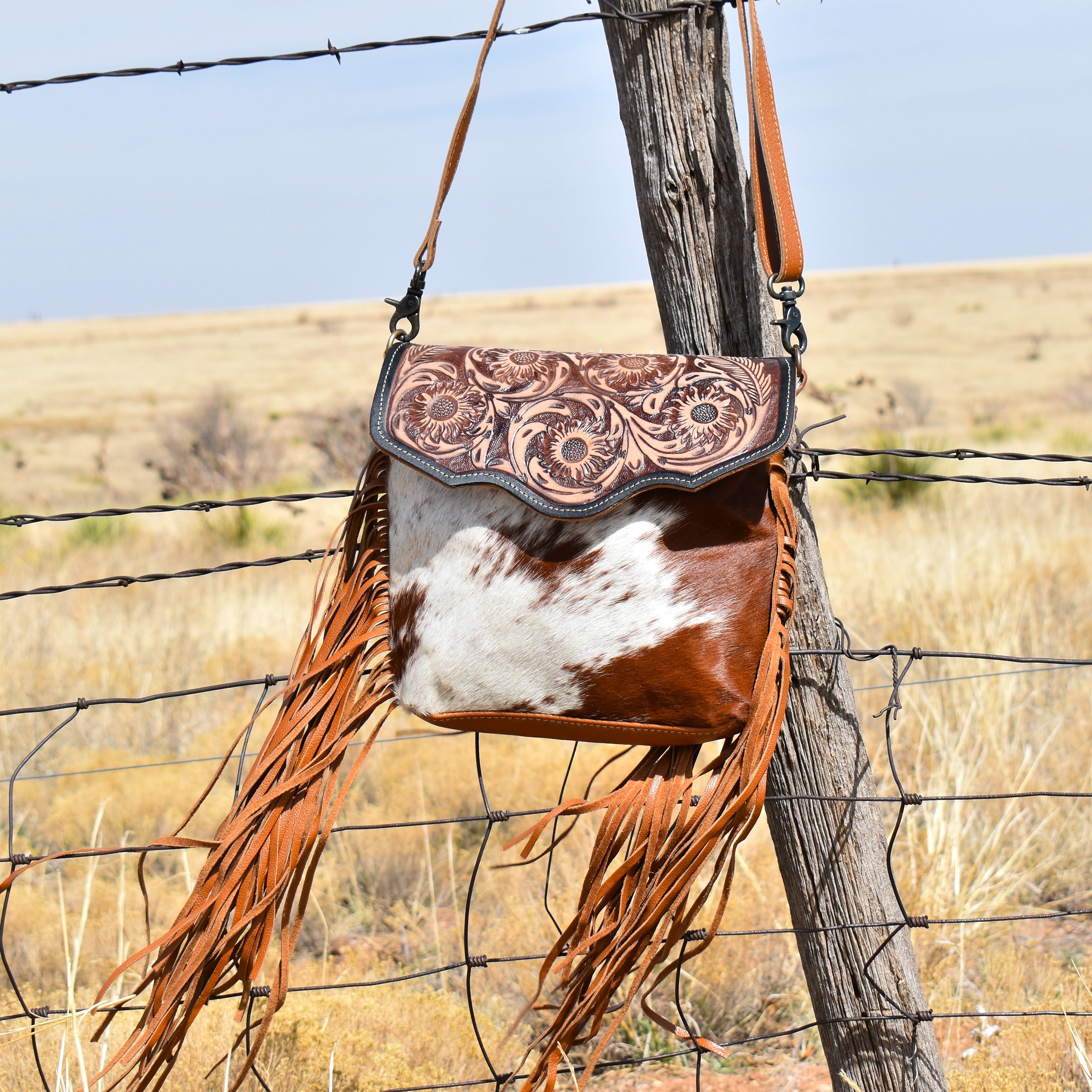 Tooling With Tan Handbag