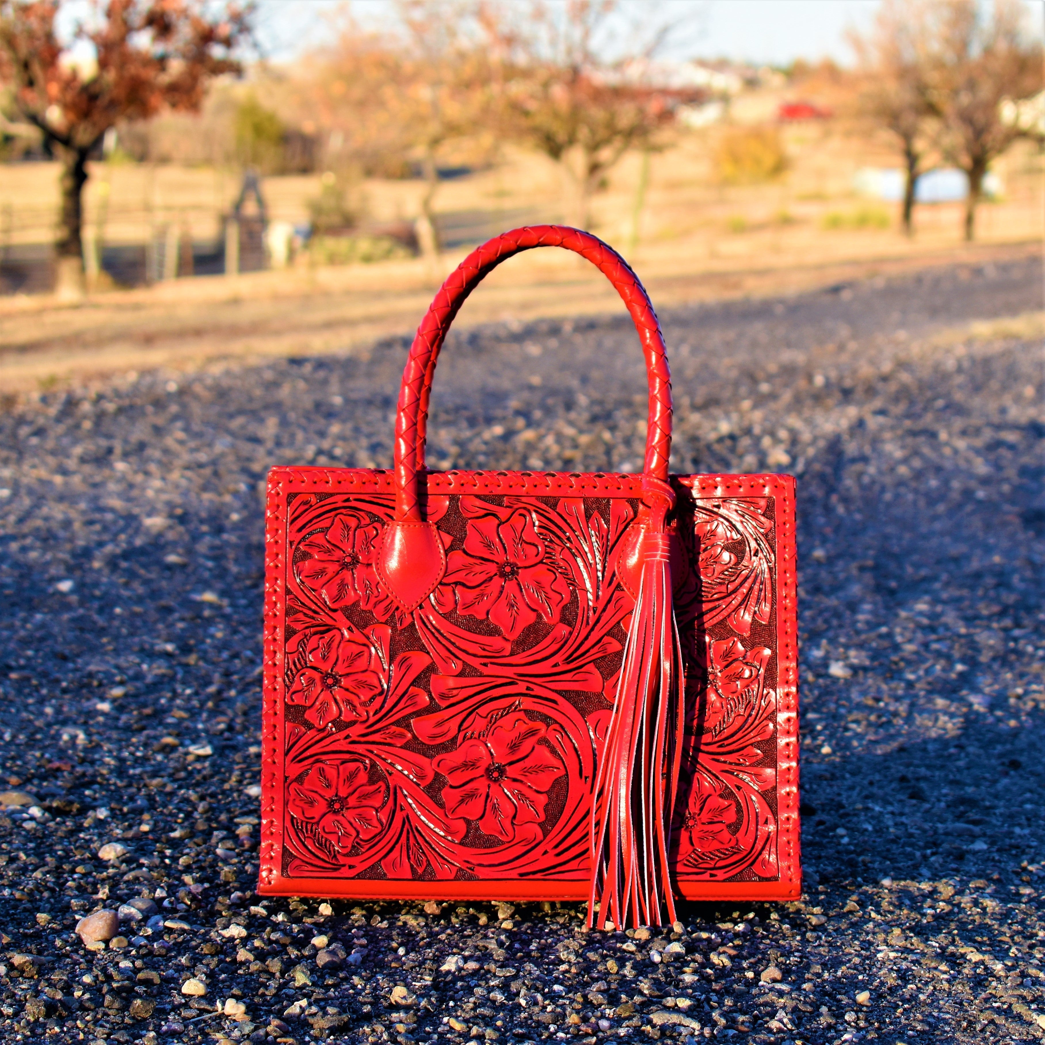 Red Que Chula Leather Bag