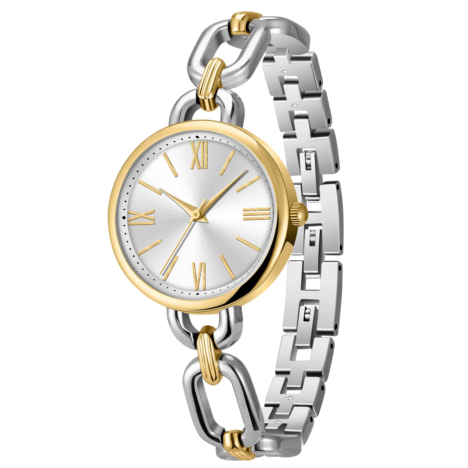 Bracelet Watches for Women, Vintage Dainty Watches for Lady, Water Proof Smooth Surface Summer Cool Breathable Elegant Small Wrists and Easy Adjustable Length