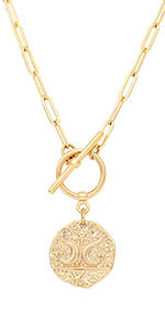 Moon Star Lion Evil Eye Love Heart Cross Pendant Necklace Medallion Paperclip Chian Choker Layering Jewery for Women