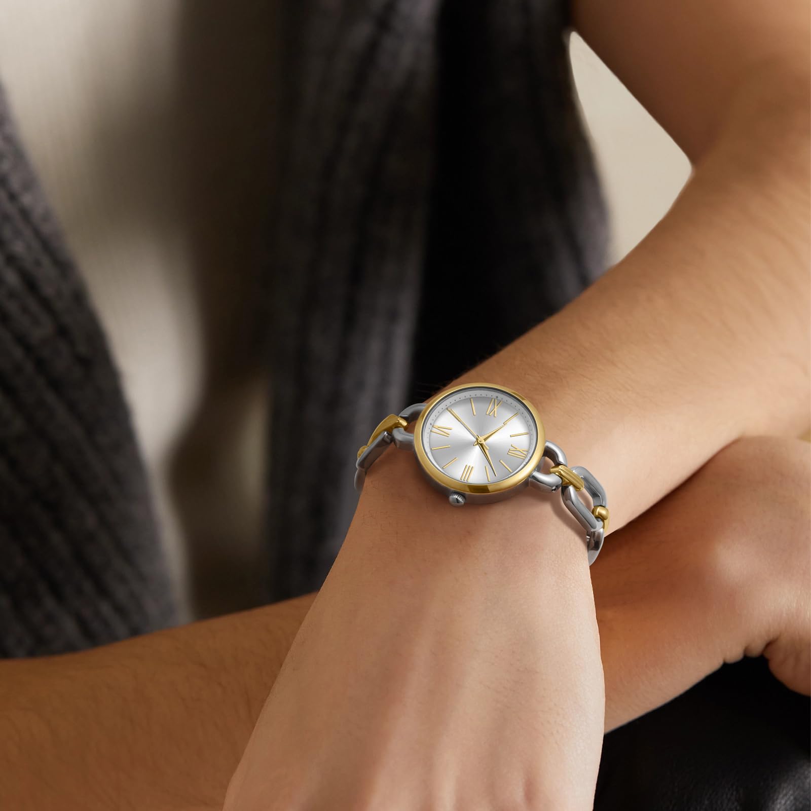 Bracelet Watches for Women, Vintage Dainty Watches for Lady, Water Proof Smooth Surface Summer Cool Breathable Elegant Small Wrists and Easy Adjustable Length