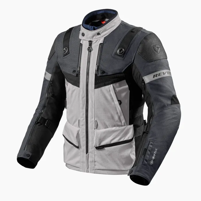 All-climate adventure travel jacket with removable thermal and GORE-TEX liners.