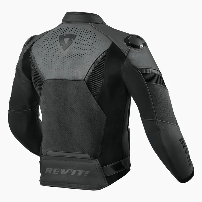 Sportive three-season leather jacket for on-road touring in dry weather.