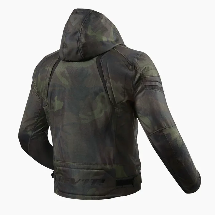 Waterproof hooded jacket with camo print