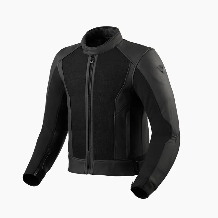 Waterproof leather and mesh jacket for three-season riding.