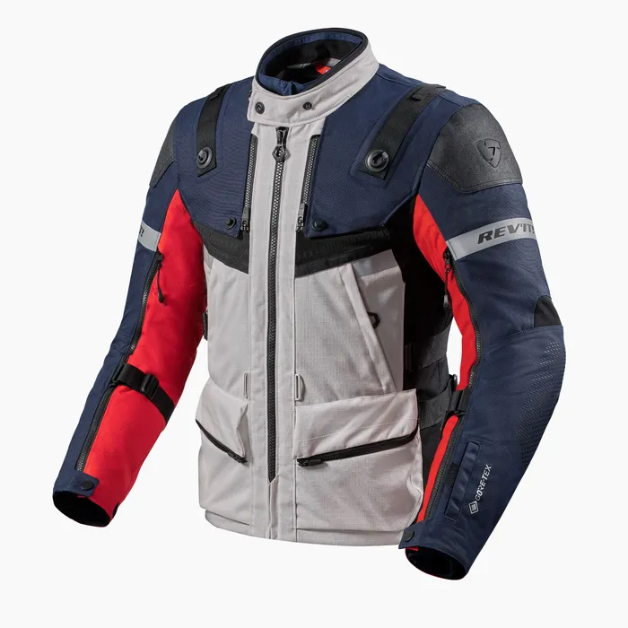 All-climate adventure travel jacket with removable thermal and GORE-TEX liners.