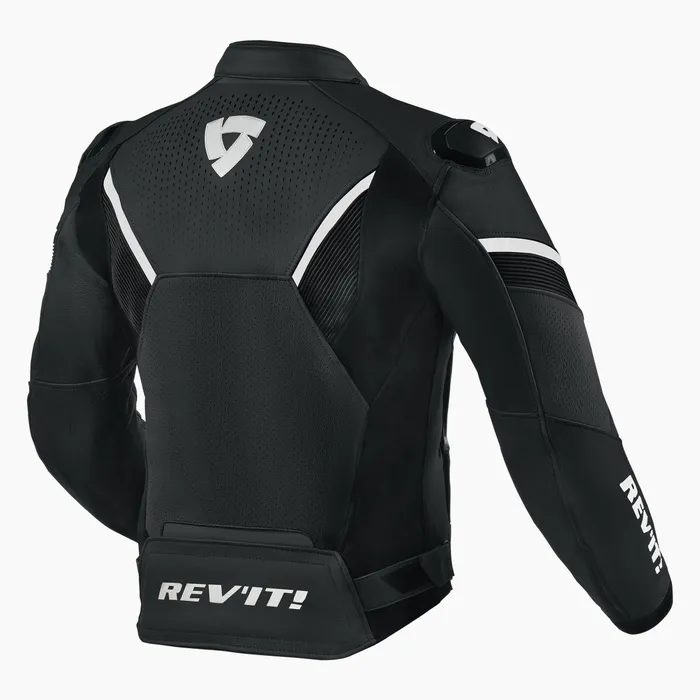 Sportive three-season leather jacket for on-road touring in dry weather.
