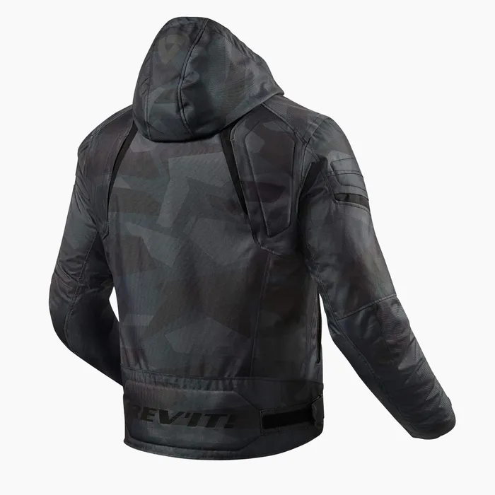 Waterproof hooded jacket with camo print