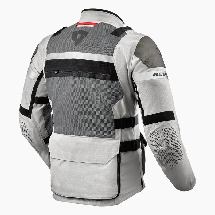 Highly ventilated and rugged jacket for on and off-road adventure riding in high temperatures.