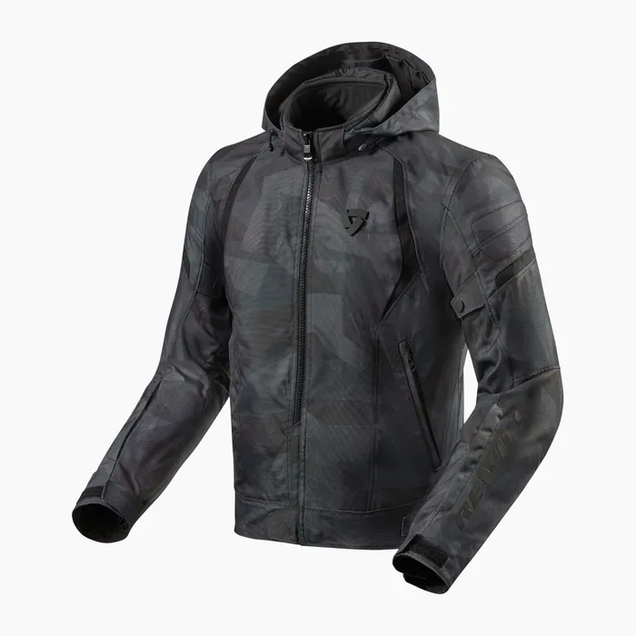 Waterproof hooded jacket with camo print