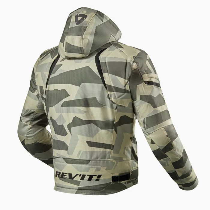 Waterproof hooded jacket with camo print