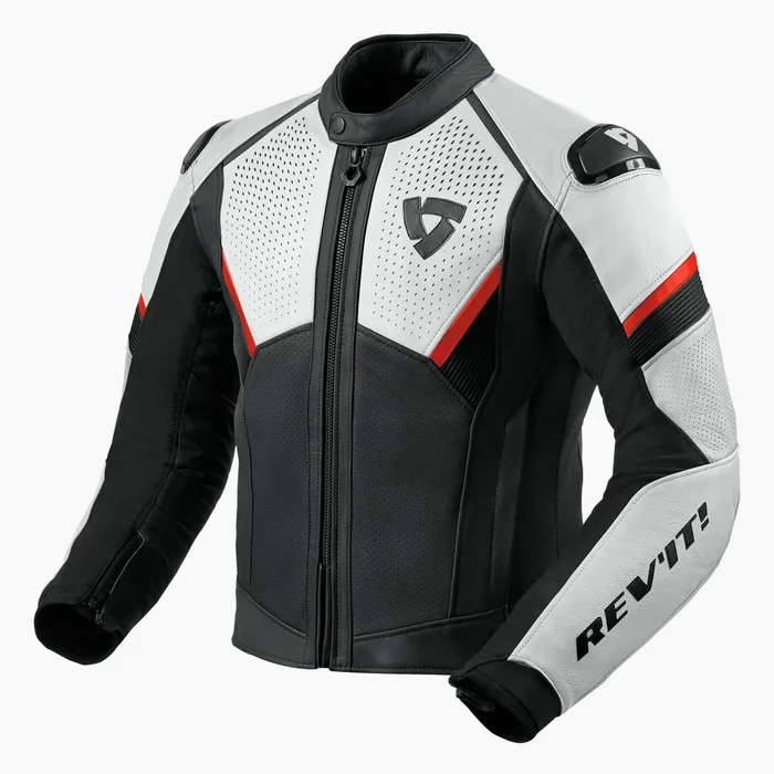 Sportive three-season leather jacket for on-road touring in dry weather.