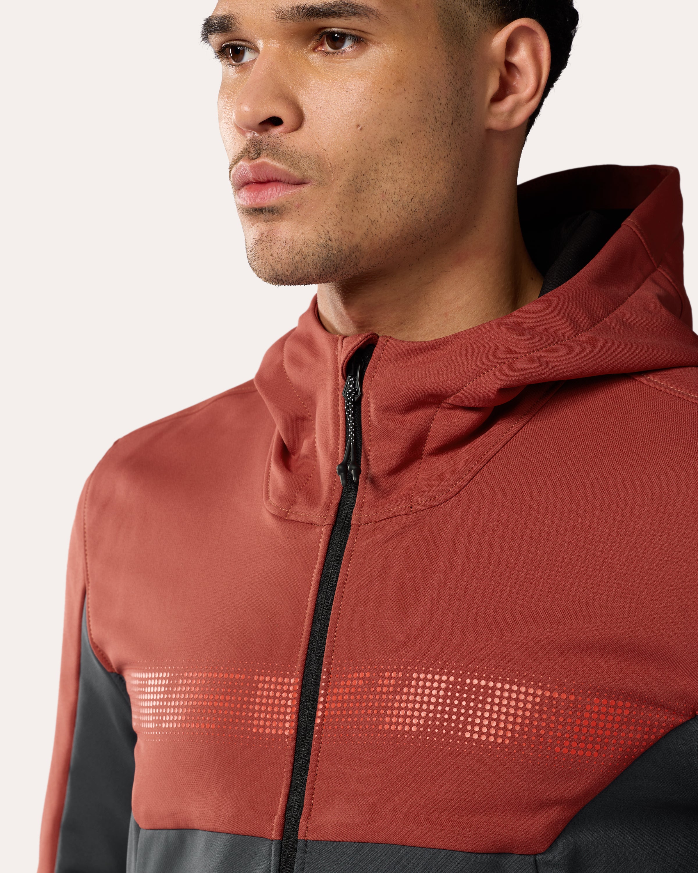 Hoodie Parabolica 2 | Burgundy Red-Grey