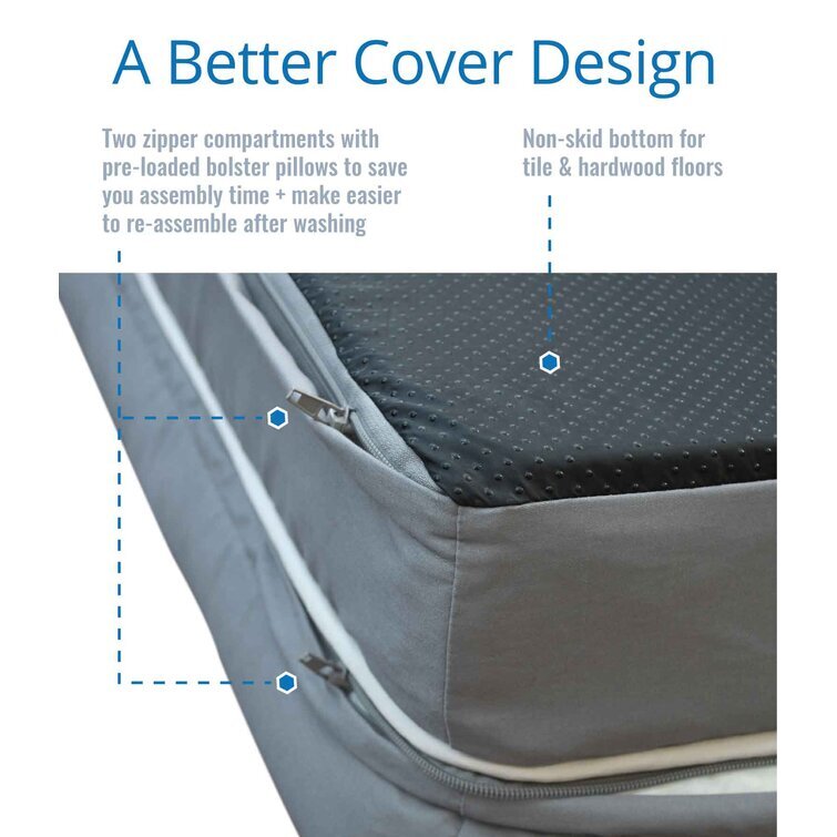 Isaacs Ultimate Dog Bed & Lounge with Orthopedic Memory Foam Bolster