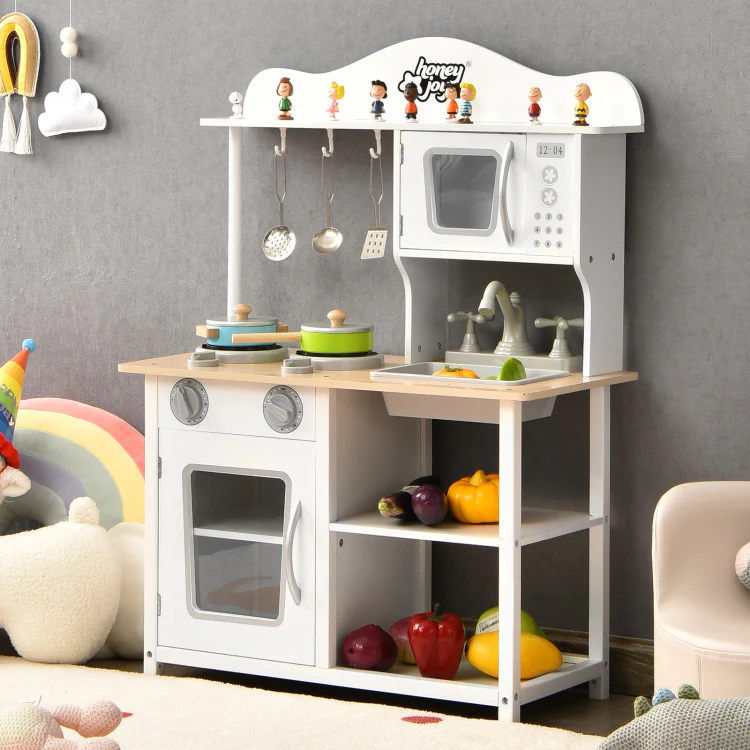 Wooden Play Kitchen with Accessories
