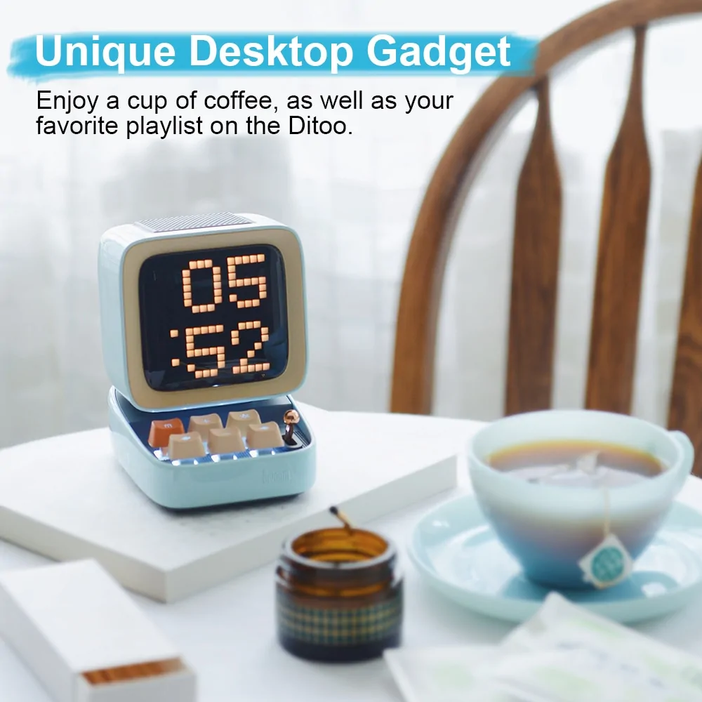 Retro Pixel Art Bluetooth Portable Speaker and Alarm Clock