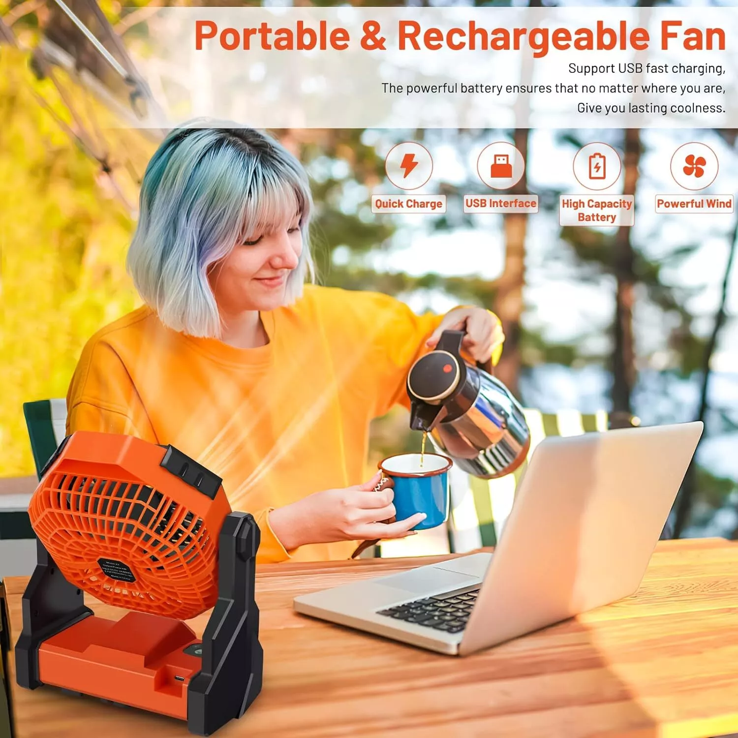 HOT SALE - Portable Camping Fan Rechargeable